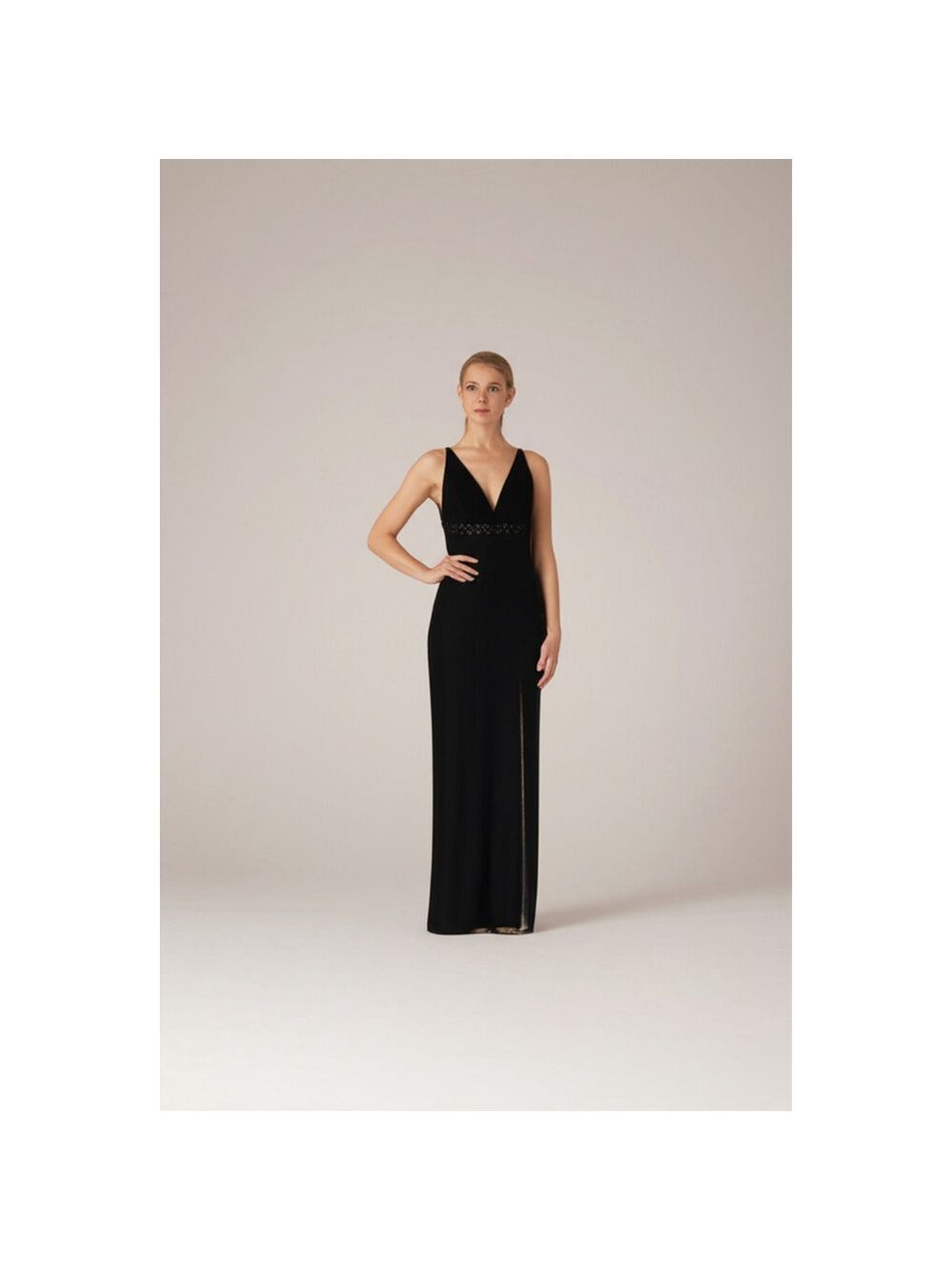 Niteline Della Roufogali Black Beaded Maxi Dress Size 10